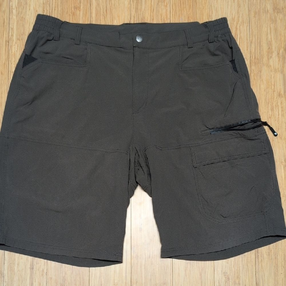 Outdoor Sports Brown Quick Dry Lightweight Cargo Shorts Size 38